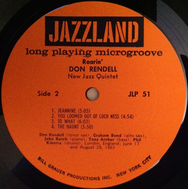 The New Don Rendell Quintet : Roarin' (LP, Album, Mono)