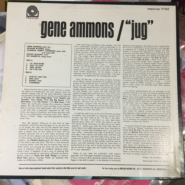 Gene Ammons : "Jug" (LP, Album, RE)