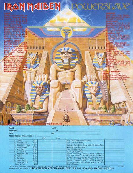 Iron Maiden : Powerslave (LP, Album, Tex)