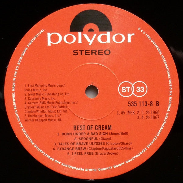 Cream (2) : Best Of Cream (LP, Comp, RE, 180)