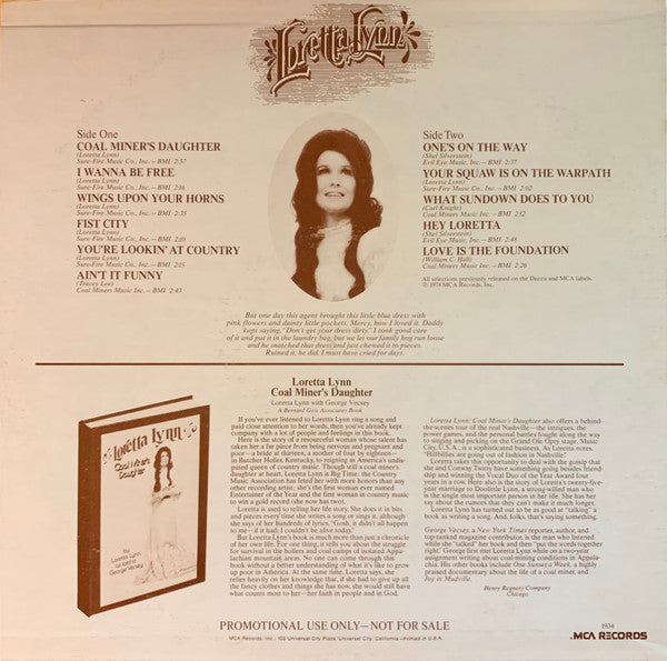 Loretta Lynn : Loretta Lynn's Greatest Hits Vol. II (LP, Comp, Promo)