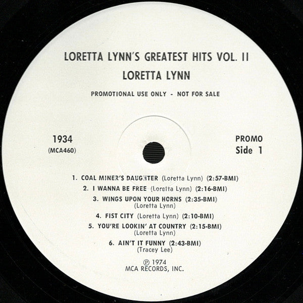 Loretta Lynn : Loretta Lynn's Greatest Hits Vol. II (LP, Comp, Promo)