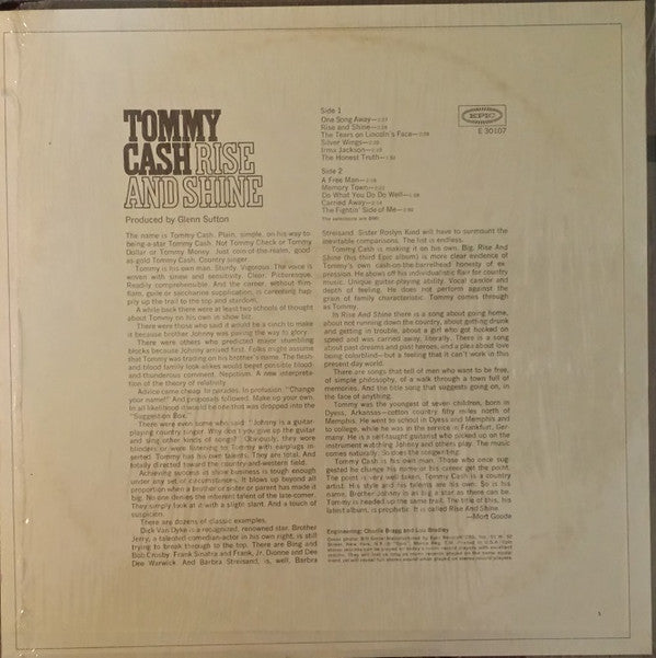 Tommy Cash : Rise And Shine (LP, Album)