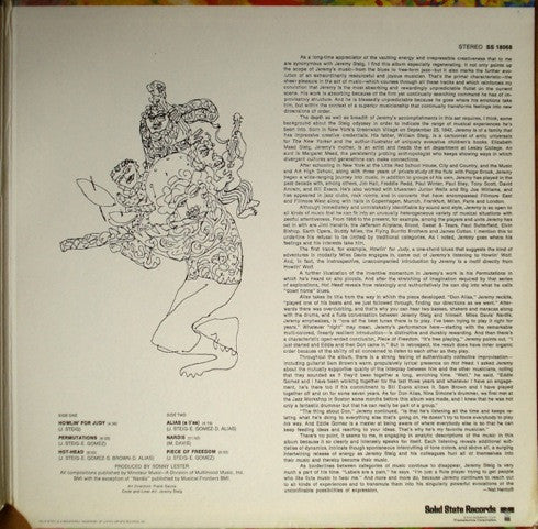 Jeremy Steig : Legwork (LP, Album, Gat)