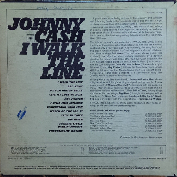 Johnny Cash : I Walk The Line (LP, Album, Mono, RE, RP, San)