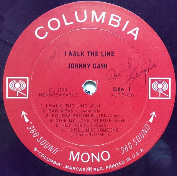 Johnny Cash : I Walk The Line (LP, Album, Mono, RE, RP, San)