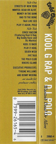 Kool G Rap & D.J. Polo : Wanted: Dead Or Alive (Cass, Album, SR)