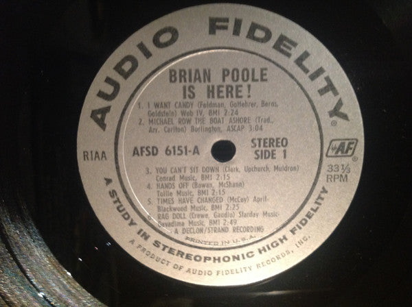 Brian Poole & The Tremeloes : Brian Poole Is Here! (LP, Album)