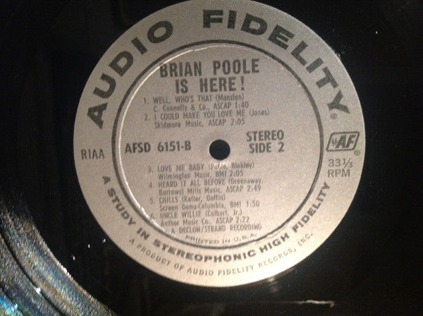 Brian Poole & The Tremeloes : Brian Poole Is Here! (LP, Album)