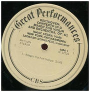 Beethoven*, Stern*, Bernstein*, New York Philharmonic : Violin Concerto (LP, RE)