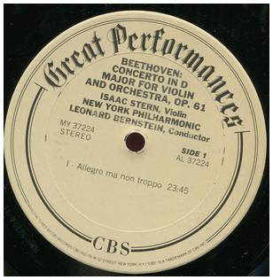 Beethoven*, Stern*, Bernstein*, New York Philharmonic : Violin Concerto (LP, RE)