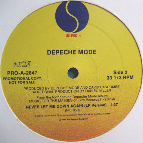 Depeche Mode : Never Let Me Down Again (LP Version) (12", Single, Promo)