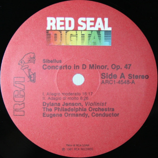 Dylana Jenson, Eugene Ormandy, The Philadelphia Orchestra, Sibelius*, Saint-Saëns* : Violin Concerto / Introduction & Rondo Capriccioso  (LP, Album, RE)