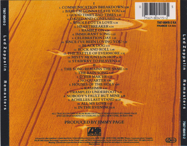 Led Zeppelin : Remasters (2xCD, Comp, RM, RP, Sli)