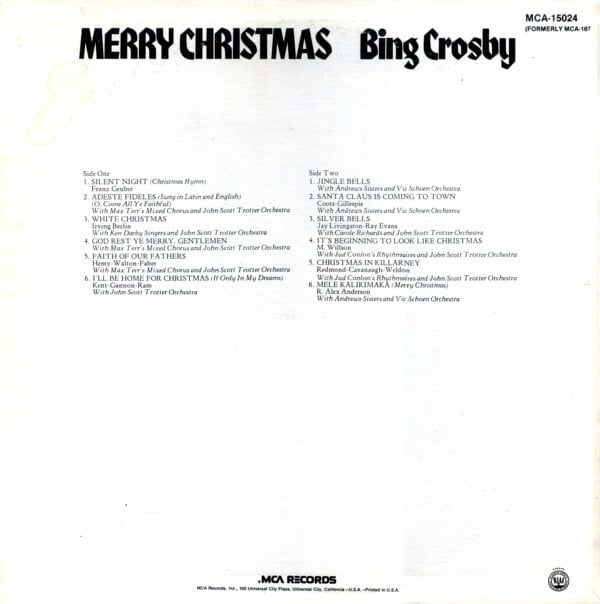 Bing Crosby : Merry Christmas (LP, Album, Comp, Mono, RE, Bla)