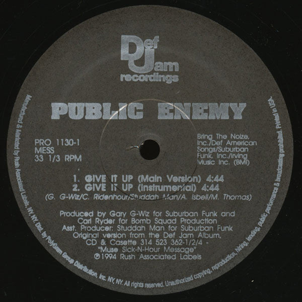 Public Enemy : Give It Up (12", Promo)
