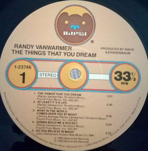 Randy Vanwarmer : The Things That You Dream (LP, Album)