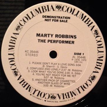 Marty Robbins : The Performer (LP, Album, Promo)