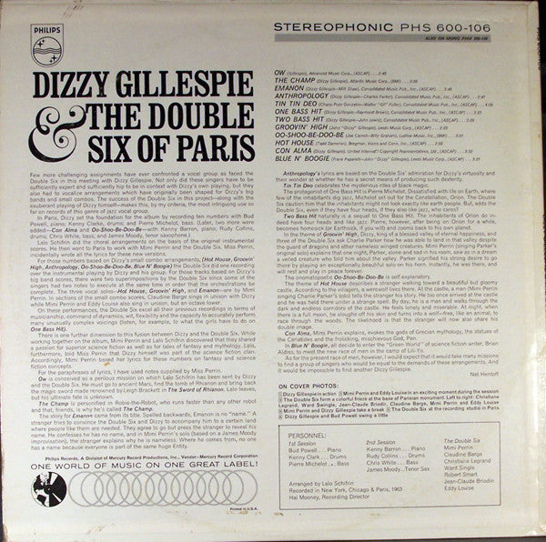 Dizzy Gillespie & The Double Six Of Paris* : Dizzy Gillespie & The Double Six Of Paris (LP, Album)