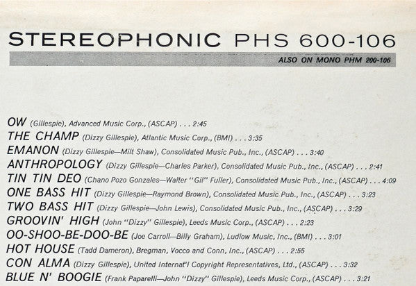 Dizzy Gillespie & The Double Six Of Paris* : Dizzy Gillespie & The Double Six Of Paris (LP, Album)