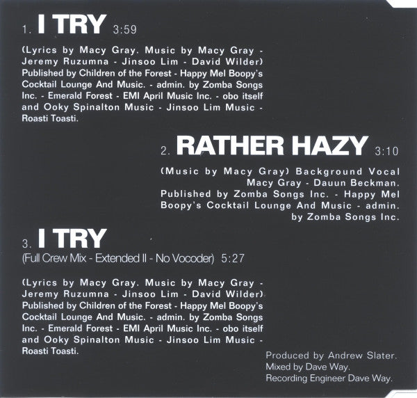I Try: Macy Gray Collection(中古品) Buy Macy Gray : I Try (CD, Maxi) Online for a great price