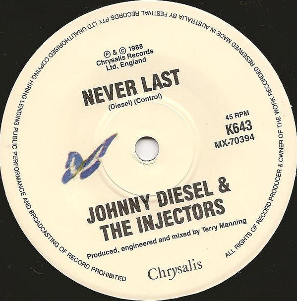 Johnny Diesel & The Injectors : Don't Need Love (7", Single, Ltd)