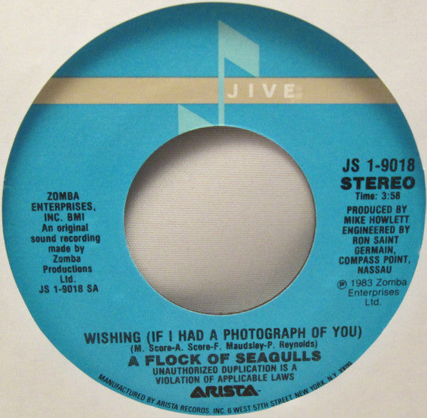 A Flock Of Seagulls : Wishing (If I Had A Photograph Of You) (7", Single)