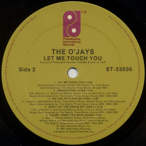 The O'Jays : Let Me Touch You (LP, Album)