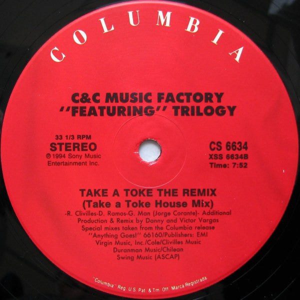 C&C Music Factory* : Take A Toke (The Remix) (2x12", Maxi)