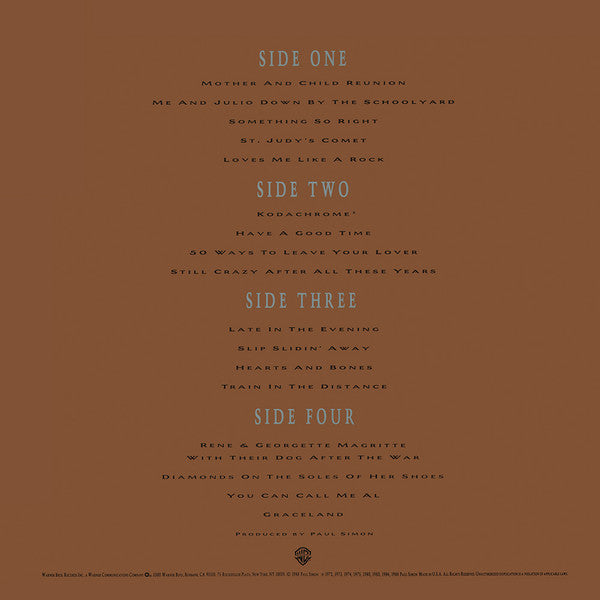 Paul Simon : Negotiations And Love Songs (1971-1986) (2xLP, Comp)