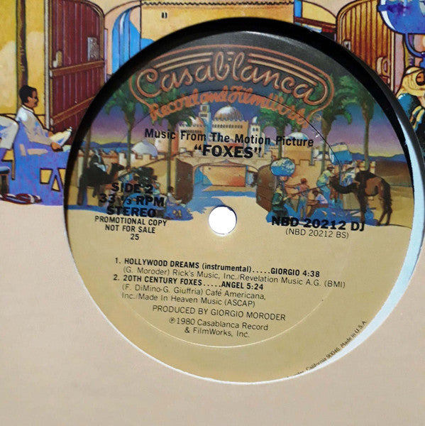 Various : Music From The Motion Picture "Foxes" (12", Promo, 25)
