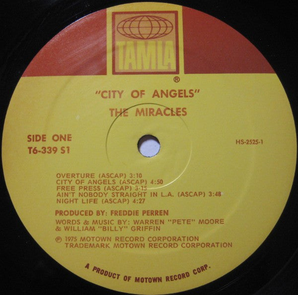 The Miracles : City Of Angels (LP, Album, RP, Env)