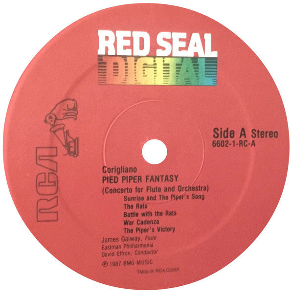 John Corigliano / James Galway, Eastman Philharmonia, David Effron : Pied Piper Fantasy (Concerto For Flute And Orchestra) (LP)