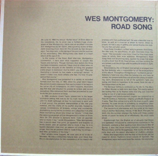 Wes Montgomery : Road Song (LP, Album)