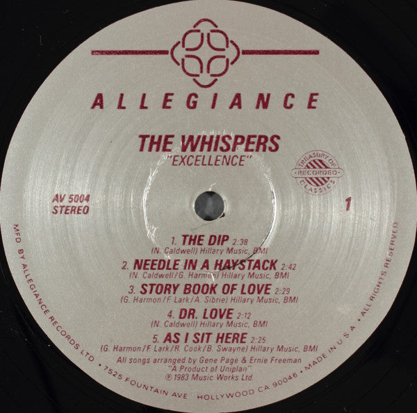 The Whispers : Excellence (LP, Comp)