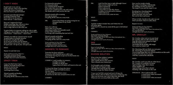 Ozzy Osbourne : Blizzard Of Ozz (CD, Album, RE, RM)