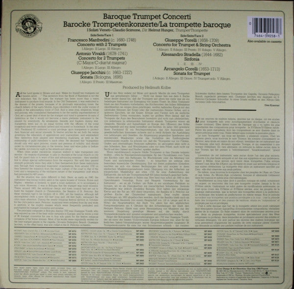 Vivaldi* - Corelli* - Manfredini* - Jacchini* - Stradella* - Torelli* / Helmut Hunger / I Solisti Veneti / Claudio Scimone : Baroque Trumpet Concerti (LP, Album)
