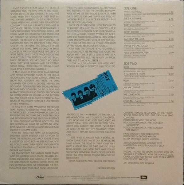 The Beatles : The Beatles At The Hollywood Bowl (LP, Album, Gol)