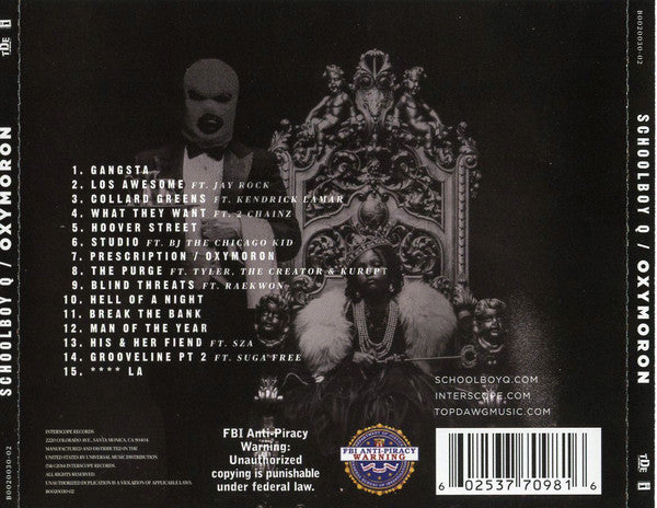 Schoolboy Q : Oxymoron (CD, Album, Del)