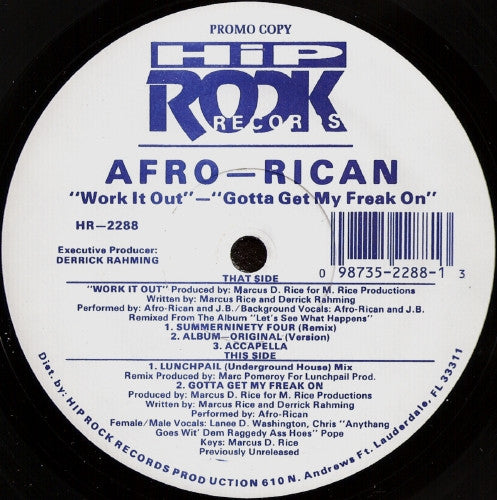 Afro-Rican : Work It Out (12", Promo)