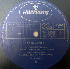Helen Merrill : Helen Merrill (LP, Album, Mono, RE)