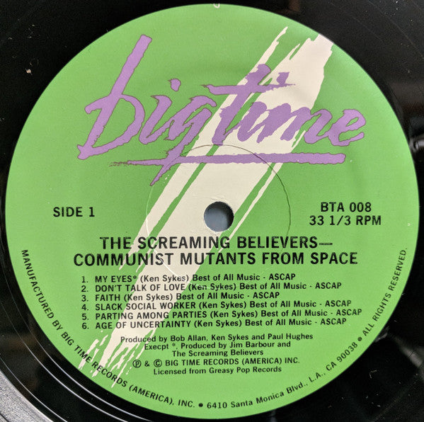 The Screaming Believers : Communist Mutants From Space (LP, Album)