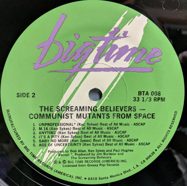 The Screaming Believers : Communist Mutants From Space (LP, Album)