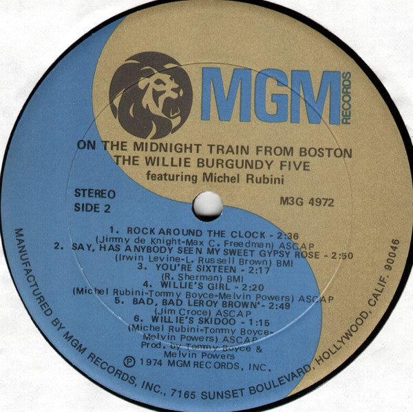 The Willie Burgundy Five Feat. Michel Rubini : On ... The Midnight Train From Boston (LP)