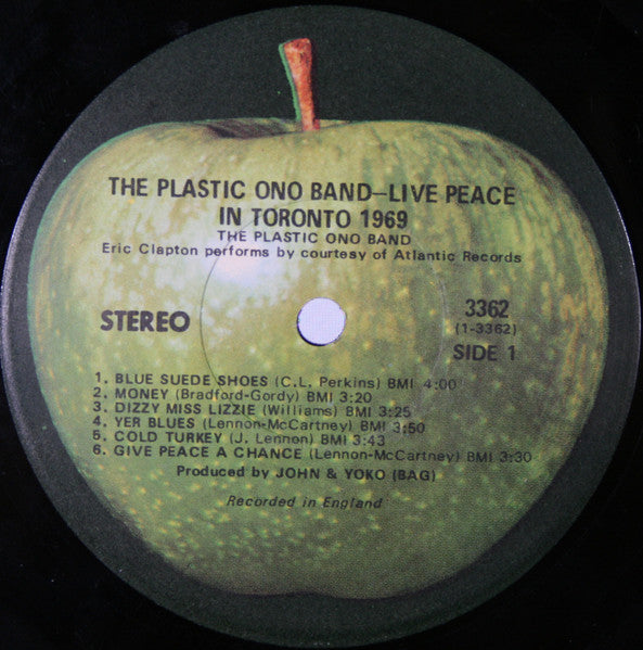The Plastic Ono Band : Live Peace In Toronto 1969 (LP, Album, Jac)