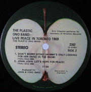 The Plastic Ono Band : Live Peace In Toronto 1969 (LP, Album, Jac)