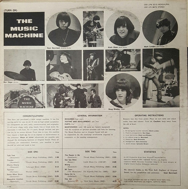 The Music Machine : (Turn On) The Music Machine (LP, Album, Mono, Scr)