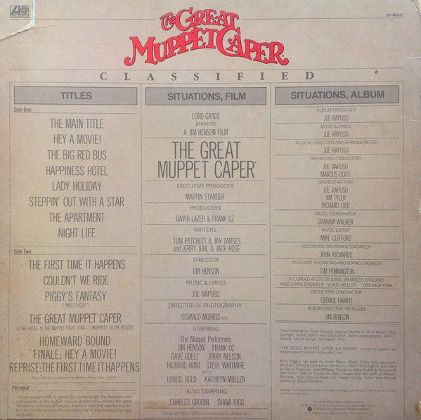 The Muppets : The Great Muppet Caper (An Original Soundtrack Recording) (LP, Album, Spe)