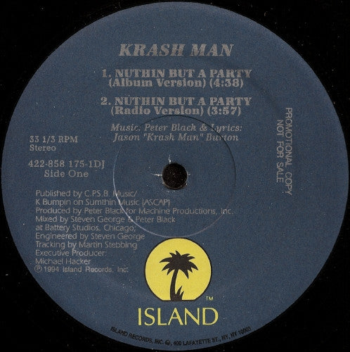 Krash Man : Nuthin But A Party (12", Promo)