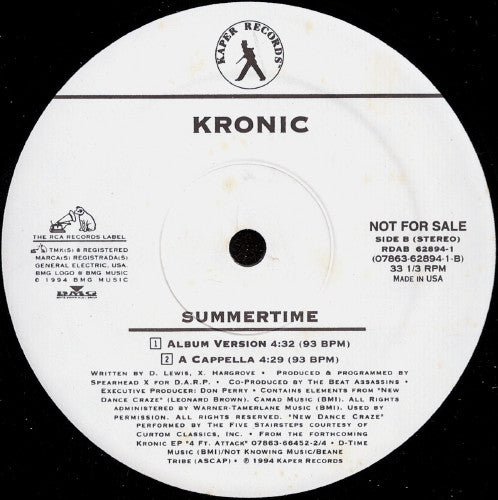 Kronic (2) : Summertime (12", Promo)